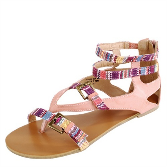 Shoes - Tribal Gladiator Flat Sandals